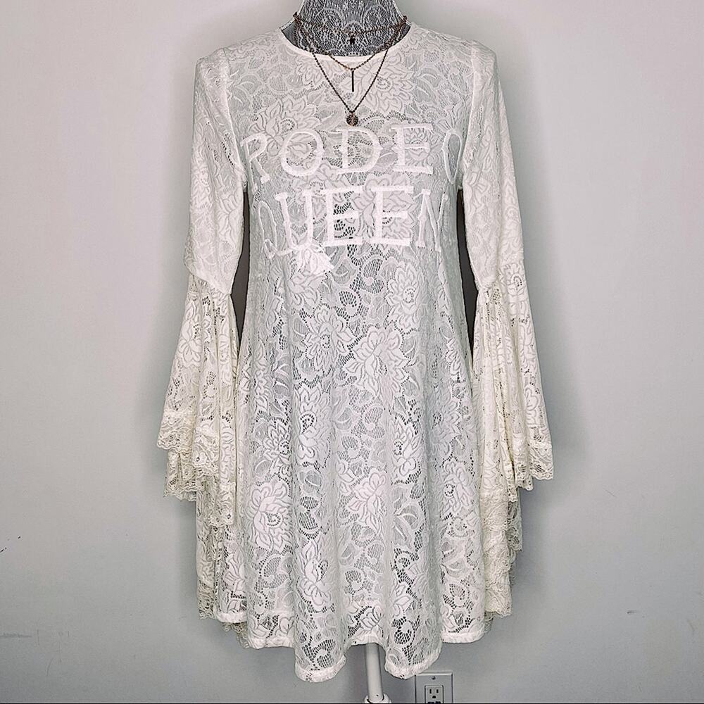 WILDFOX Rodeo Queen Festival White Lace Dress Size XS - Picture 3 of 12